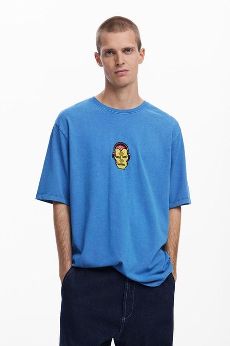 Футболка хлопковая с принтом Desigual