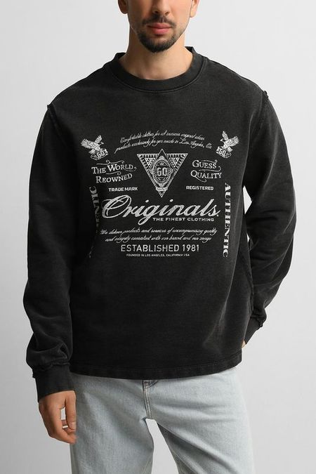 Свитшот хлопковый с принтом Guess Jeans