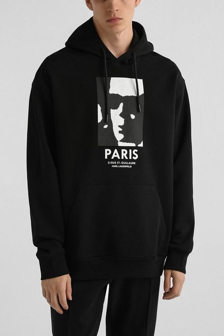 Худи хлопковое с принтом Karl Lagerfeld
