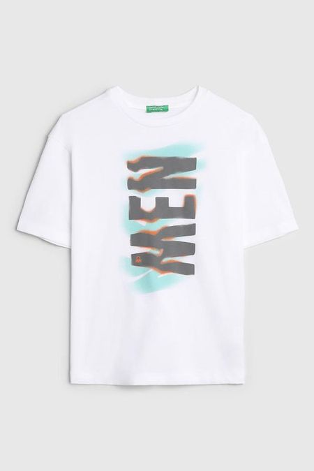 Футболка хлопковая с принтом Benetton