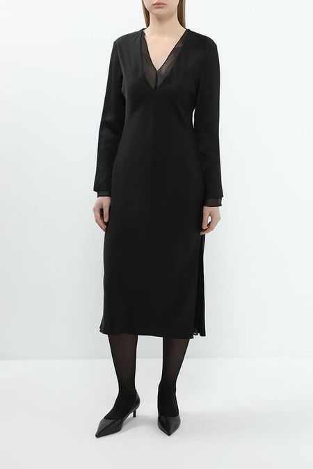 Платье с v-вырезом приталенное Calvin Klein