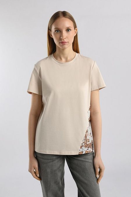 Футболка хлопковая с принтом ELEGANZZA