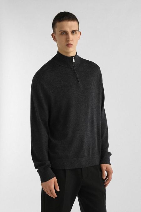 Джемпер шерстяной с воротником на молнии Calvin Klein
