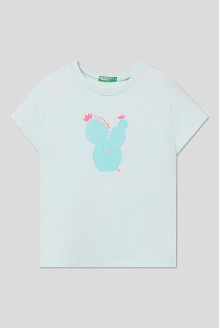 Футболка хлопковая с принтом Benetton