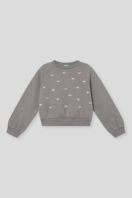 Свитшот хлопковый со стразами Benetton