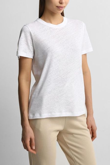 Футболка из хлопка и льна Calvin Klein