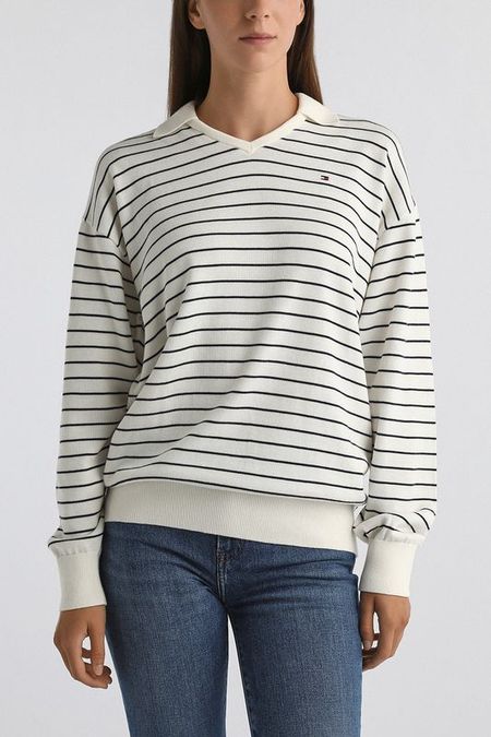 Пуловер хлопковый в полоску Tommy Hilfiger