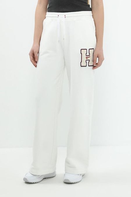 Брюки хлопковые на кулиске с логотипом Tommy Jeans