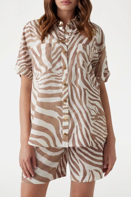 Блуза с коротким рукавом с анималистичным принтом Marciano by Guess
