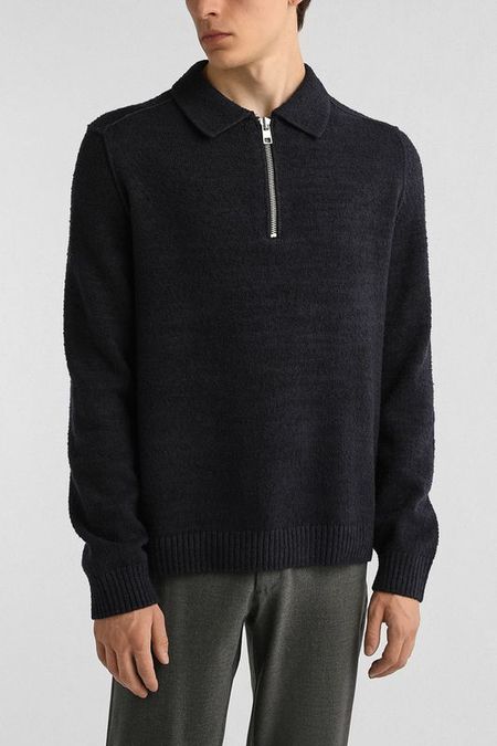 Пуловер хлопковый с воротником на молнии Marc O'Polo Denim