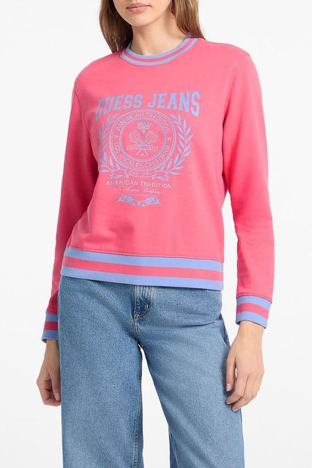 Свитшот хлопковый с принтом Guess Jeans