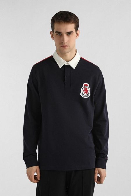 Поло хлопковое с длинным рукавом Tommy Hilfiger