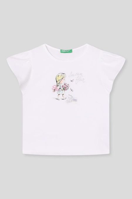 Футболка хлопковая с принтом Benetton