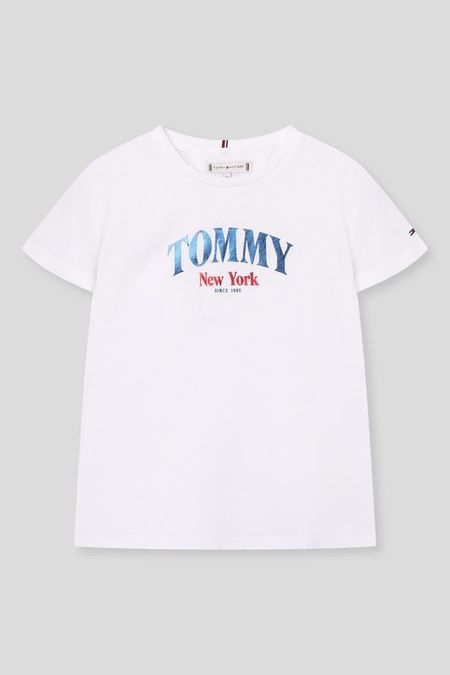Футболка из смесового хлопка с логотипом Tommy Hilfiger