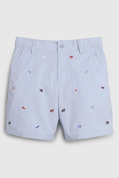 Шорты хлопковые на эластичном поясе с вышивкой Tommy Hilfiger