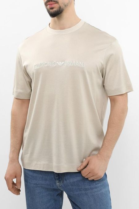 Футболка из смесового хлопка EMPORIO ARMANI