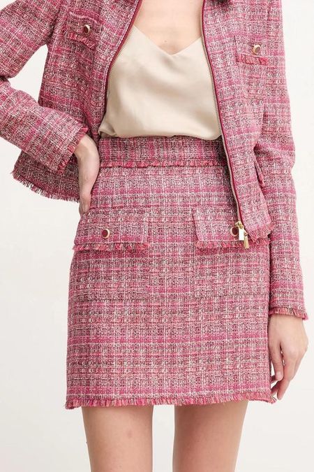 Юбка мини твидовая с необработанным краем Marciano by Guess