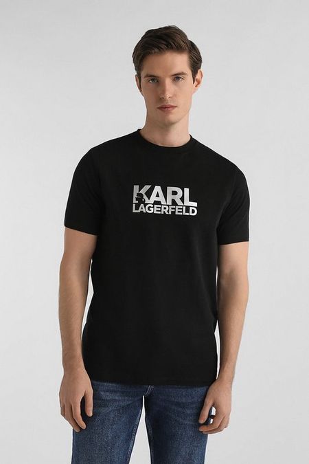 Футболка хлопковая с логотипом Karl Lagerfeld