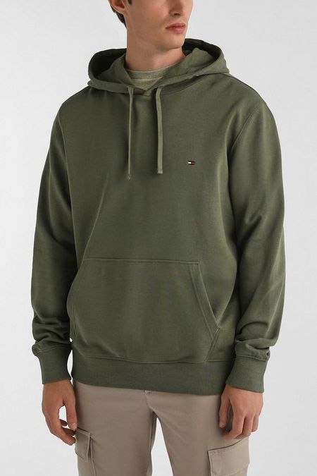 Худи хлопковое с карманом Tommy Hilfiger
