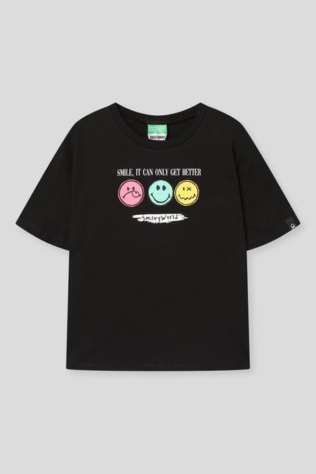 Футболка хлопковая с принтом Benetton