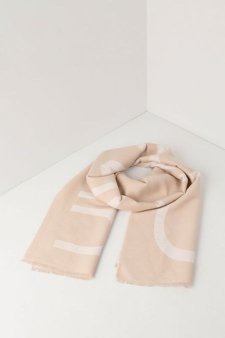 Шарф из смесовой шерсти с логотипом Calvin Klein