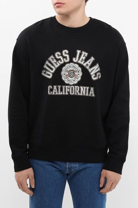 Свитшот хлопковый с принтом Guess Jeans