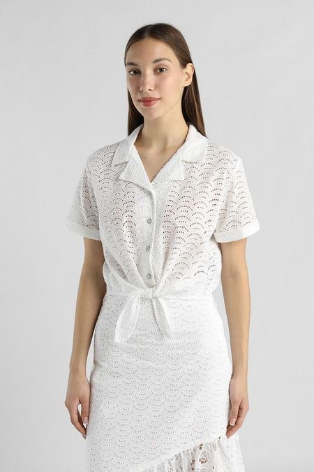 Блуза хлопковая на завязках Guess