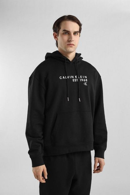 Толстовка хлопковая с капюшоном на молнии Calvin Klein Jeans
