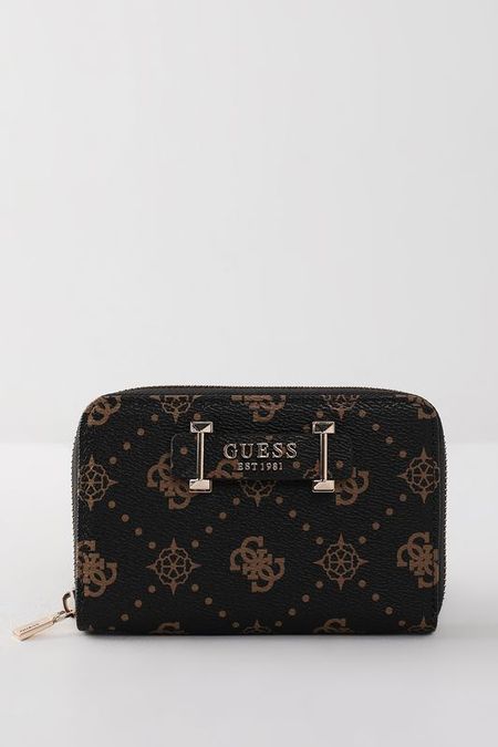 Кошелек на молнии с принтом Guess