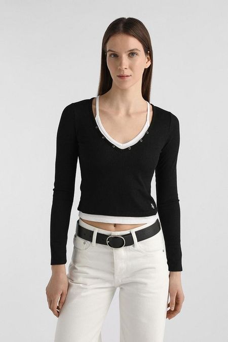 Лонгслив укороченный Guess Jeans