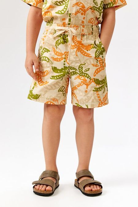 Шорты хлопковые на кулиске с принтом ACOOLA