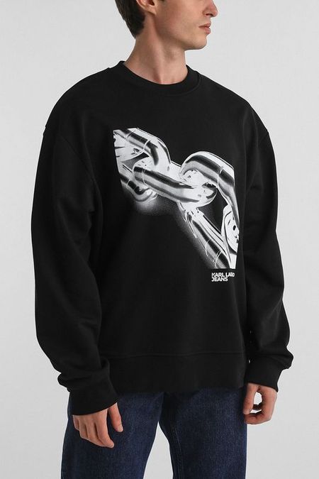 Свитшот хлопковый с принтом Karl Lagerfeld Jeans
