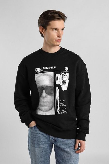 Свитшот хлопковый с принтом Karl Lagerfeld Jeans