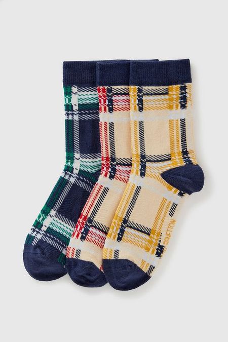 Набор из 3 пар хлопковых носков с принтом Benetton Undercolors