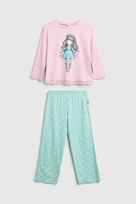 Пижама хлопковая с принтом Benetton Undercolors