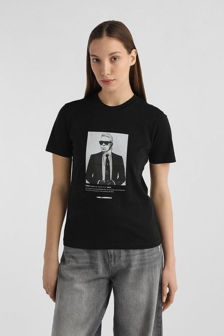 Футболка хлопковая с принтом Karl Lagerfeld