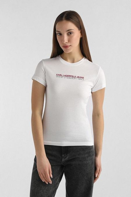 Футболка хлопковая с логотипом Karl Lagerfeld Jeans