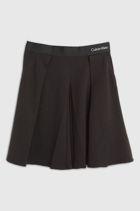 Юбка с логотипом на поясе в складку Calvin Klein Jeans