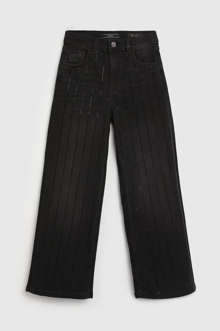 Джинсы прямого кроя со стразами Guess