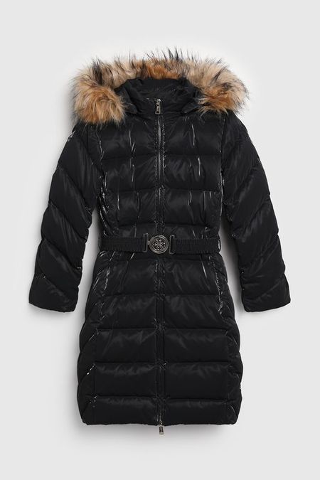 Пальто утепленное с меховой опушкой Guess