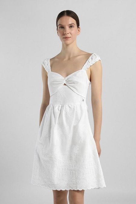 Платье хлопковое с лифом и вышивкой Guess