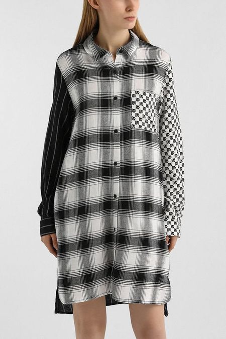 Платье-рубашка домашнее в клетку Dkny