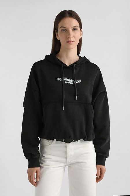 Худи хлопковое с карманом Guess Jeans