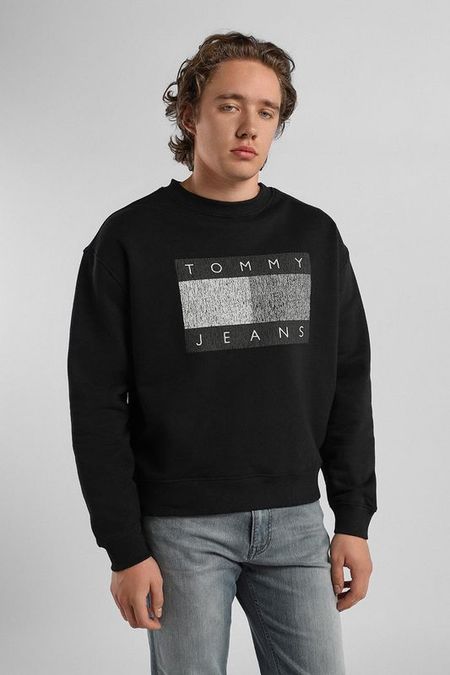 Свитшот хлопковый с логотипом Tommy Jeans