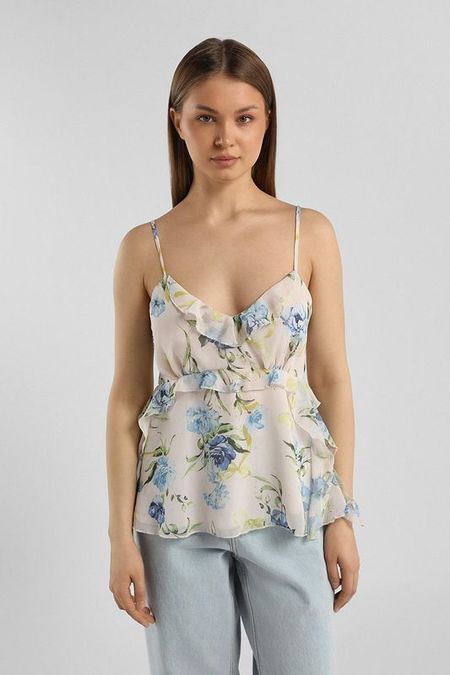 Топ на бретельках с рюшами Guess