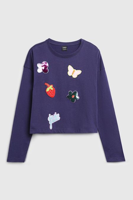 Лонгслив хлопковый с принтом Desigual