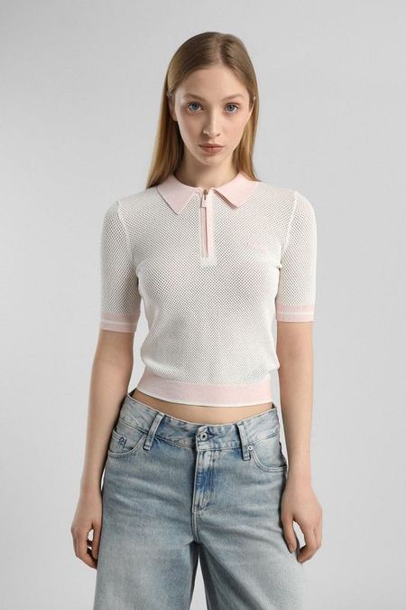 Поло вязаное с воротником на молнии Guess