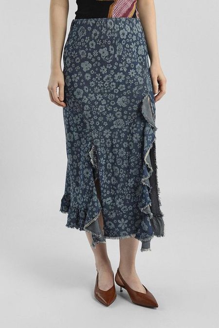 Юбка с разрезами и оборками Desigual