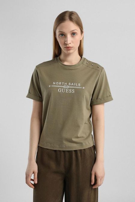Футболка хлопковая с логотипом Guess