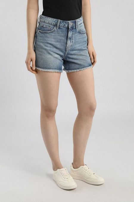 Шорты джинсовые с необработанным краем Guess